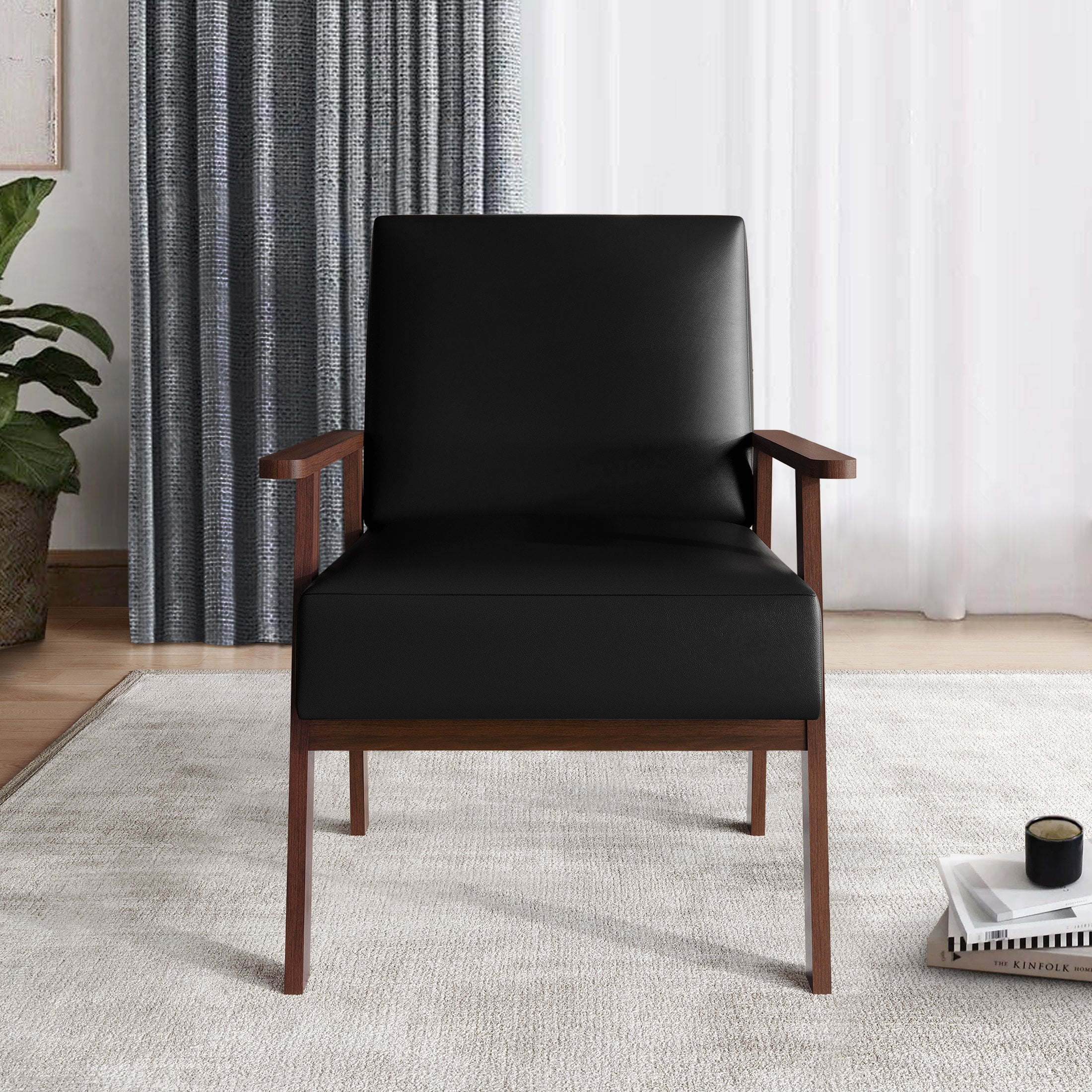 Castle Place Contemporary Accent Chair, Black