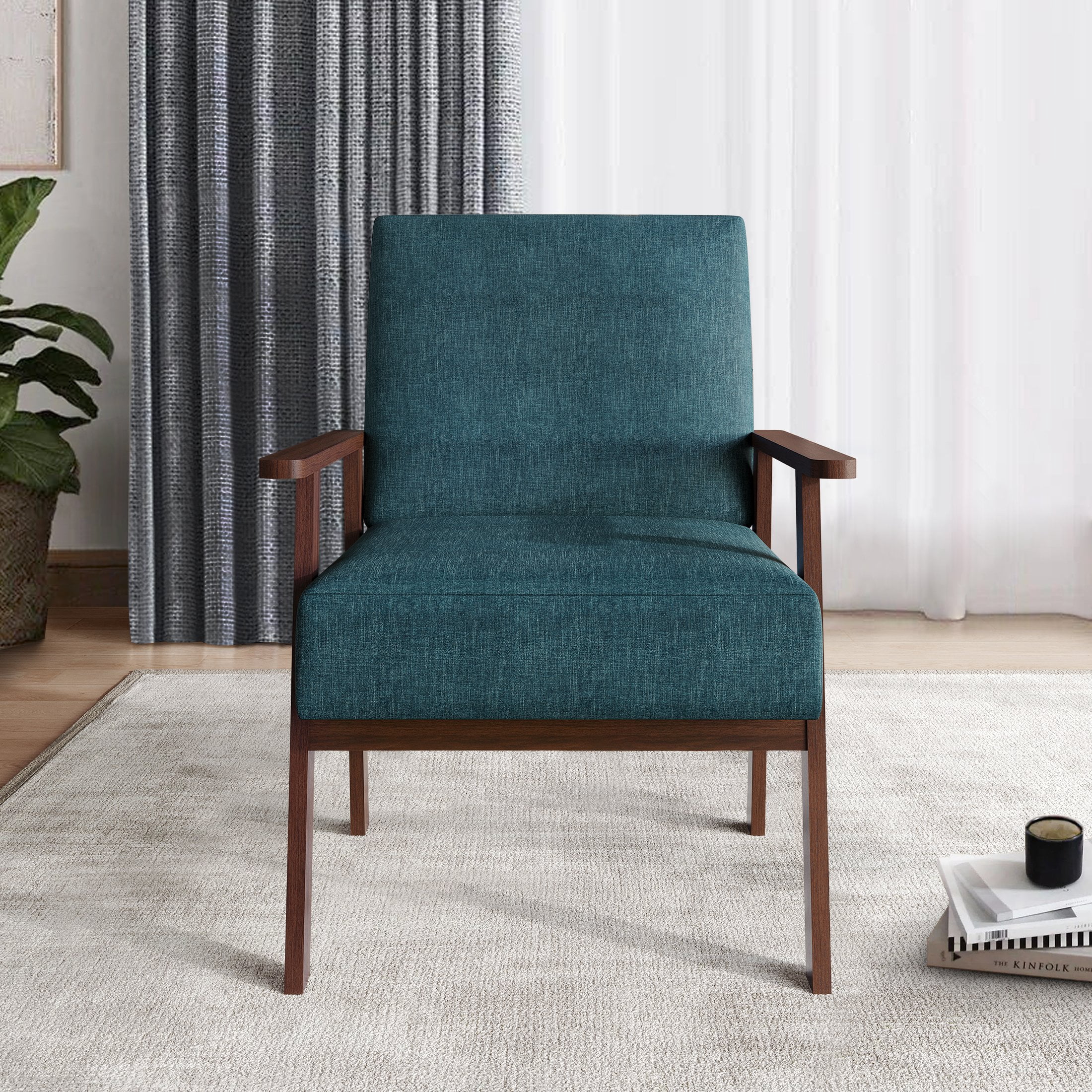 Castle Place Contemporary Accent Chair, Blue