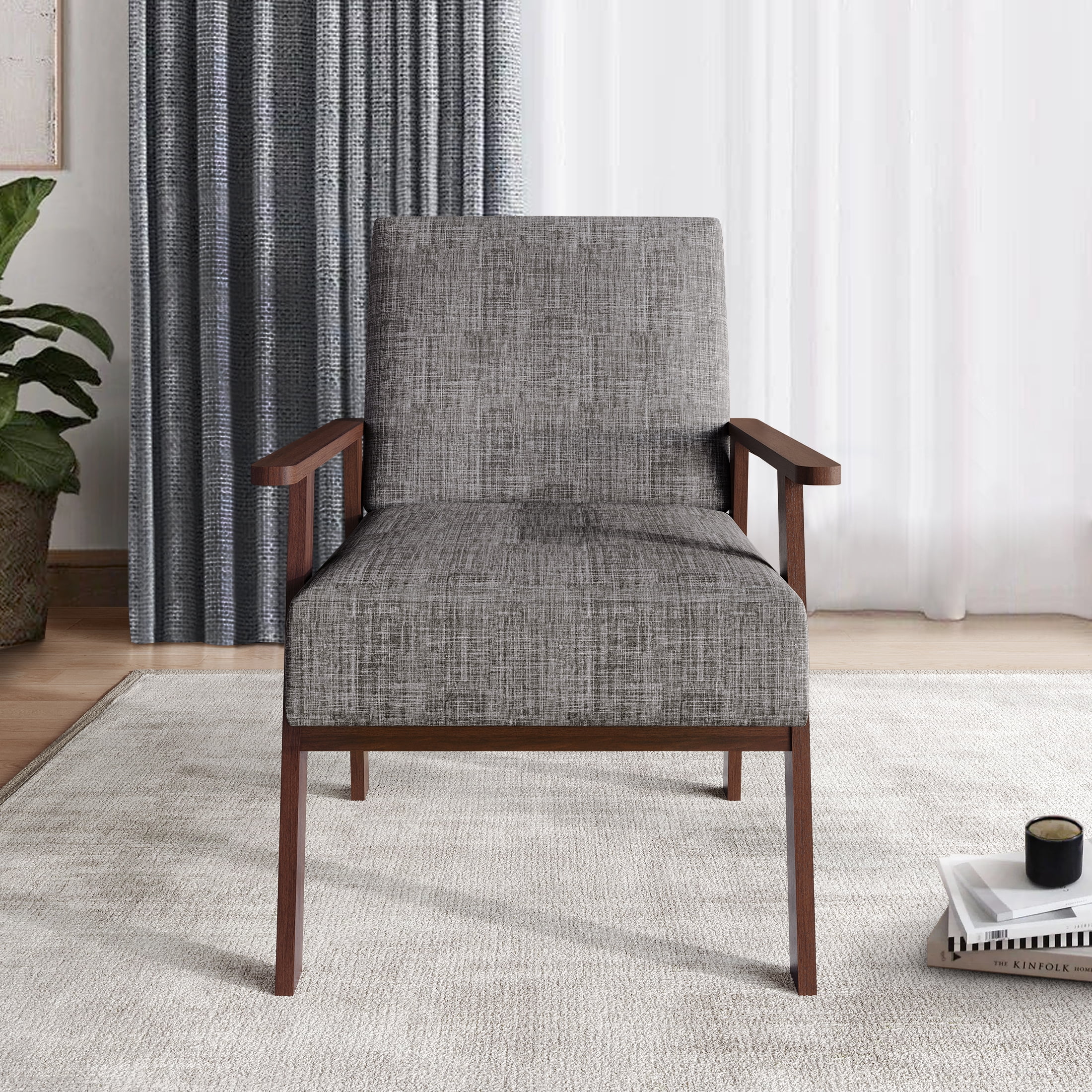 Castle Place Contemporary Accent Chair, Light Grey