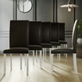 thumbnail image 1 of Castle Place Contemporary Comfort 6-Piece Faux Leather Upholstered Dining Chairs, White, 1 of 8