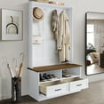 thumbnail image 1 of Castle Place Contemporary Hall Tree with Storage Cabinet, White, 1 of 7