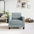 thumbnail image 1 of Castle Place Contemporary Linen Upholstered Arm Chair, Light Blue, 1 of 7