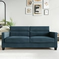 thumbnail image 1 of Castle Place Contemporary Linen Upholstered Sofa, Blue, 1 of 7