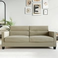 thumbnail image 1 of Castle Place Contemporary Linen Upholstered Sofa, Dark Beige, 1 of 7