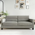 thumbnail image 1 of Castle Place Contemporary Linen Upholstered Sofa, Grey, 1 of 7