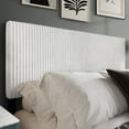 thumbnail image 1 of Castle Place Cozy Corduroy Velvet Upholstered Full Headboard, White, 1 of 9