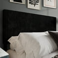 thumbnail image 1 of Castle Place Cozy Corduroy Velvet Upholstered Twin Headboard, Black, 1 of 8