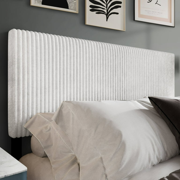 White velvet headboard full discount