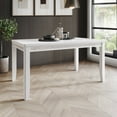 thumbnail image 1 of Castle Place Diamond Glam Rectangular 59"L Wooden Dining Table, White, 1 of 5