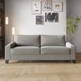 thumbnail image 1 of Castle Place Elegance Linen Upholstered Sofa, Grey, 1 of 7