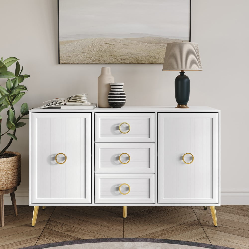 Castle Place Elegance Sideboard Buffet Cabinet, White