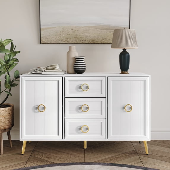 Castle Place Elegance Sideboard Buffet Cabinet, White