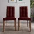thumbnail image 1 of Castle Place Elegant Button Tufted Velvet Upholstered Dining Chairs, Red, Set of 2, 1 of 9