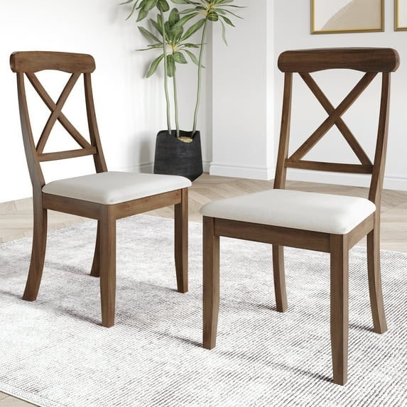Castle Place Elegant Wooden Dining Chair, Set of 2, Brown