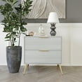 thumbnail image 1 of Castle Place Glam 2 Drawers Wooden Nightstand, Light Grey, 1 of 9