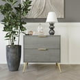 thumbnail image 1 of Castle Place Glam 2 Drawers Wooden Nightstand, Silver, 1 of 10