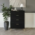 thumbnail image 1 of Castle Place Glam 4 Drawers Wooden Dresser, Black, 1 of 8
