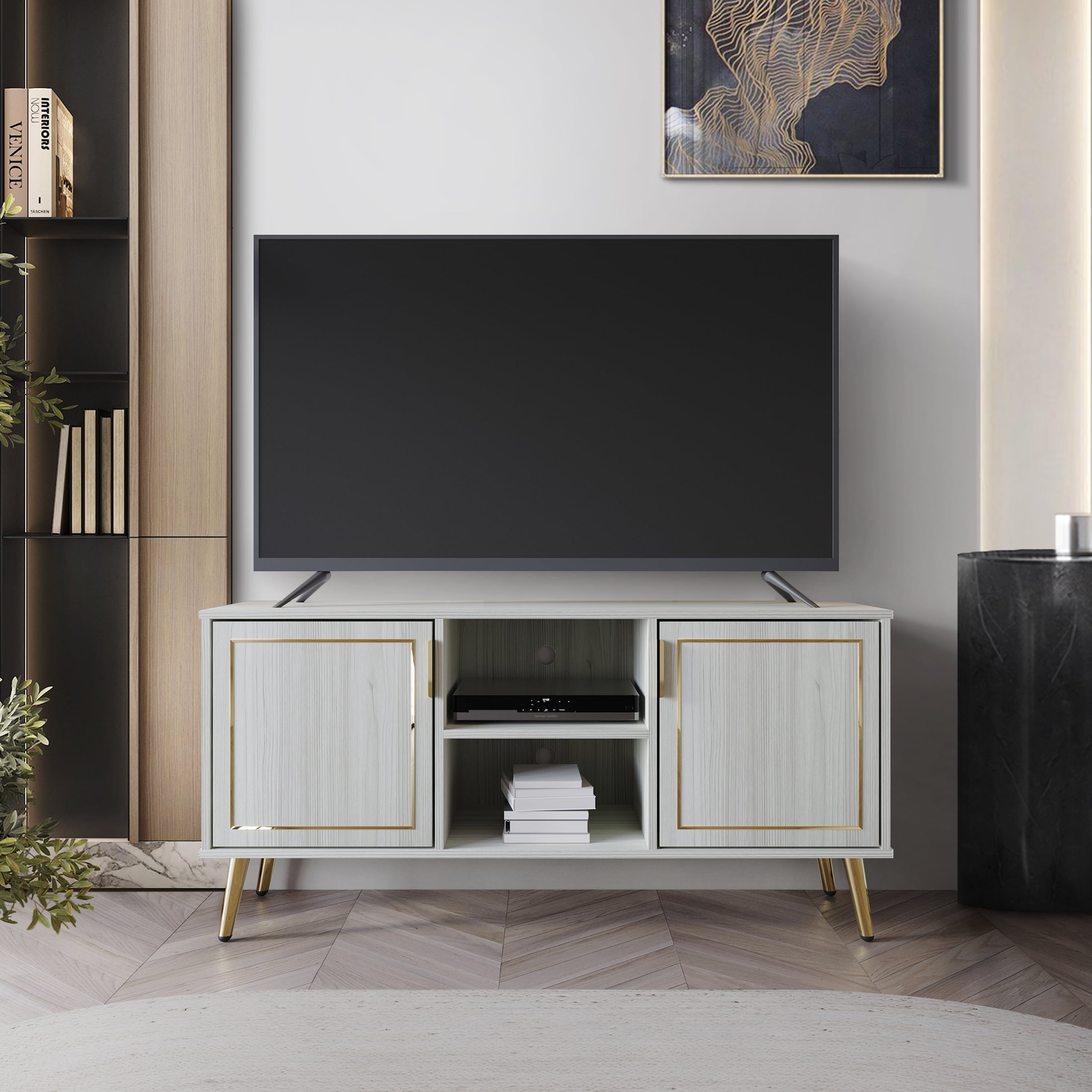 White glam tv stand online