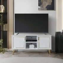 Castle Place Glam 47" TV Stand Console for TVs up to 55", White