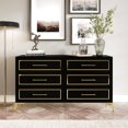 thumbnail image 1 of Castle Place Glam 6-Drawers Dresser, Black, 1 of 8