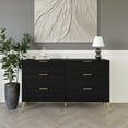 thumbnail image 1 of Castle Place Glam 6 Drawers Wooden Dresser, Black, 1 of 8