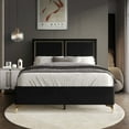 thumbnail image 1 of Castle Place Glam Velvet Upholstered Full Bed, Black, 1 of 8
