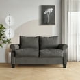 thumbnail image 1 of Castle Place Linen Upholstered Loveseats, Dark Gray, 1 of 7
