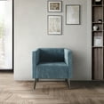 thumbnail image 1 of Castle Place Luxurious Corduroy Velvet Upholstered Armchair, Light Blue, 1 of 7
