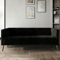 thumbnail image 1 of Castle Place Luxurious Corduroy Velvet Upholstered Sofa, Black, 1 of 8