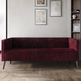 thumbnail image 1 of Castle Place Luxurious Corduroy Velvet Upholstered Sofa, Red, 1 of 7