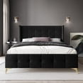 thumbnail image 1 of Castle Place Luxury Full Size Velvet Upholstered Bed In Black, 1 of 8