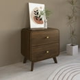 thumbnail image 1 of Castle Place Mid-Century 2 Drawer Wooden Nightstand, Brown, 1 of 9