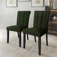 thumbnail image 1 of Castle Place Mid-Century Button Tufted Wooden Dining Chairs, Green, Set of 2, 1 of 7