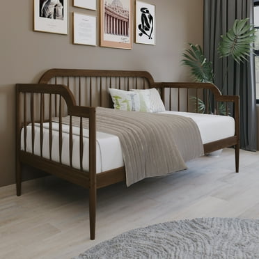 Castle Place Mid-Century Twin Wooden Spindle Daybed, Walnut