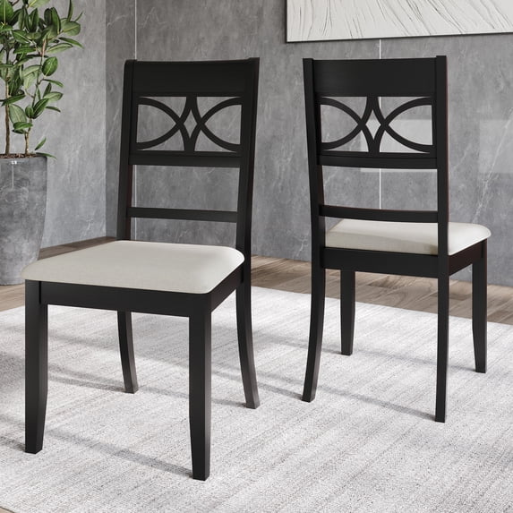 Castle Place Mid-century Modern Dining Chair, Set of 2, Black