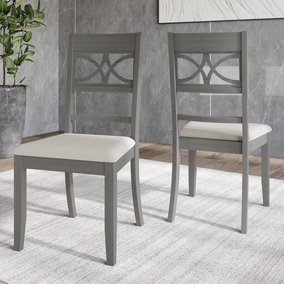 Castle Place Mid-century Modern Dining Chair, Set of 2, Grey