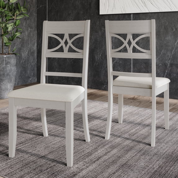 Castle Place Mid-century Modern Dining Chair, Set of 2, White