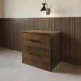 thumbnail image 1 of Castle Place Minimalist 2 Drawer Wooden Nightstand, Walnut, 1 of 8