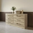 thumbnail image 1 of Castle Place Minimalist 6 Drawer Wooden Dresser, Light Oak, 1 of 7