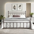 thumbnail image 1 of Castle Place Minimalist Modern Twin Size Metal Platform Bed, Brown, 1 of 6