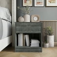 thumbnail image 1 of Castle Place Minimalist Nightstand with 1 Drawer, Dark Gray, 1 of 6