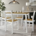 thumbnail image 1 of Castle Place Minimalist Two Tone 5-Piece Wood Dining Table Set, White, 1 of 6