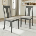thumbnail image 1 of Castle Place Minimalist Wooden Dining Chair, Set of 2, Grey, 1 of 8