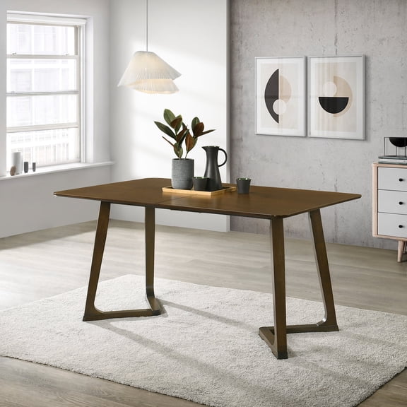 Castle Place Modern Chic Rectangular 59"L Wooden Indoor Dining Table, Brown