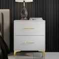 thumbnail image 1 of Castle Place Modern Glamour 2 Drawers Nightstand, White, 1 of 9