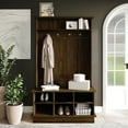 thumbnail image 1 of Castle Place Modern Hall Tree with Storage, Brown, 1 of 7