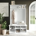 thumbnail image 1 of CASTLE PLACE Modern Hall Tree with Storage, White, 1 of 7