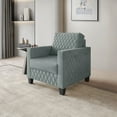 thumbnail image 1 of Castle Place Modern Luxe Velevet Diamond Tufted Upholstered Chair, Light Blue, 1 of 8