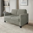 thumbnail image 1 of Castle Place Modern Luxe Velevet Diamond Tufted Upholstered Loveseat, Grey, 1 of 8