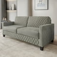 thumbnail image 1 of Castle Place Modern Luxe Velevet Diamond Tufted Upholstered Sofa, Grey, 1 of 8